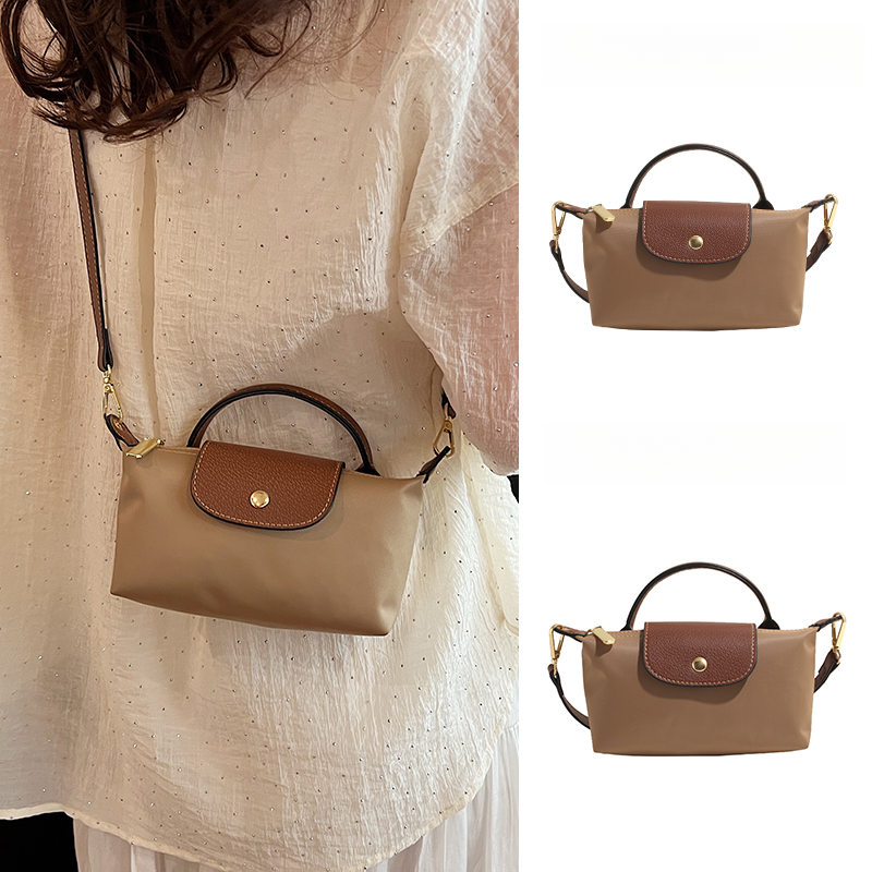 夏天夏季时尚格纹帆布迷你小包包女2025新款个性饺子包手提斜挎包