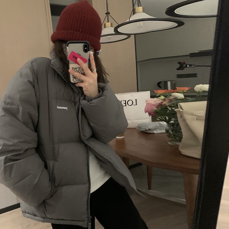 立领羽绒棉服女短款冬季2022新款韩版宽松bf加厚保暖学生棉袄外套