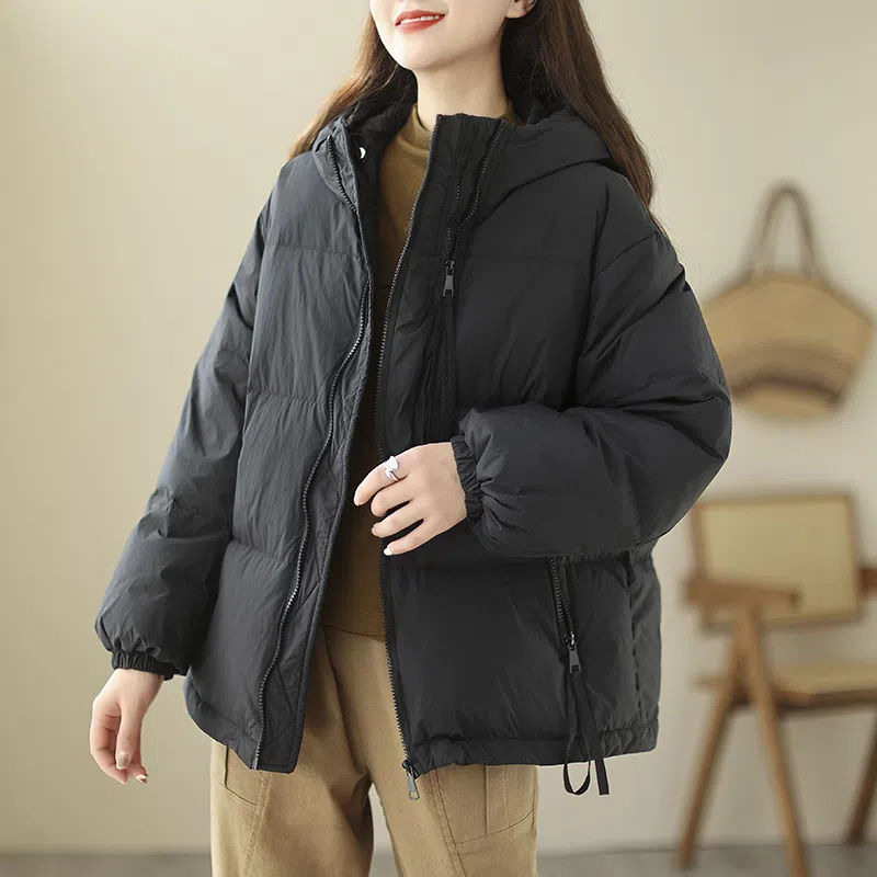 冬季羽绒服羽绒服女2023新款冬季羽绒服衣韩版短款宽松连帽加厚