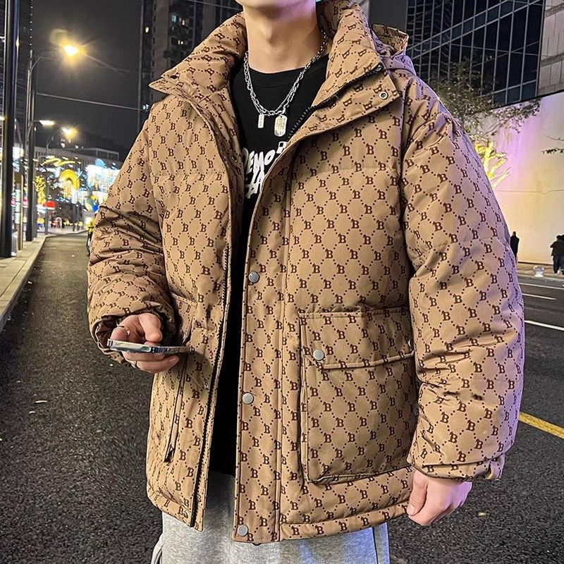 雅鹿冬装羽绒服男士潮牌白鸭绒加厚保暖2024新款时尚连帽外套青少