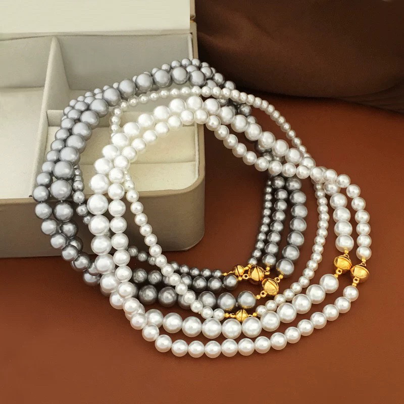 铜合金项链 【大K定制】【金球款高货磁吸珍珠项链6mm】2023新款A22