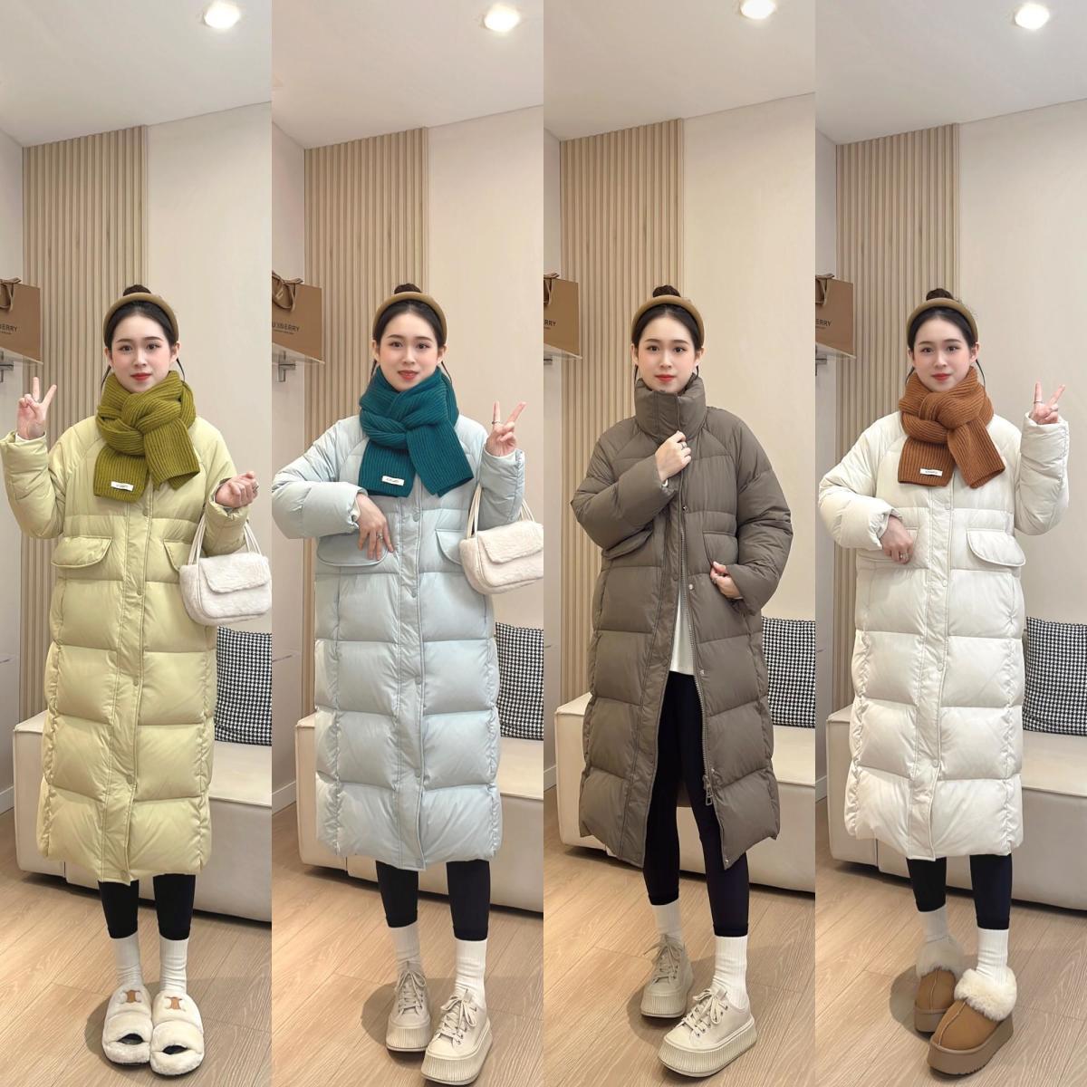 雅鹿新款经典款白鸭绒羽绒服抗寒极简过膝长款2024冬季时尚立百搭