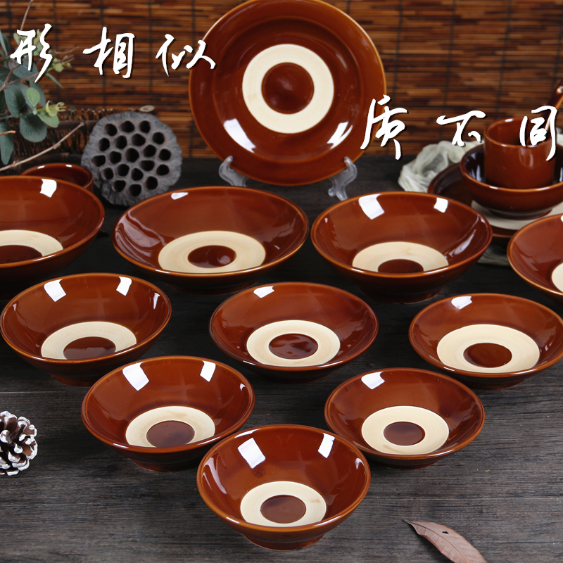 优质全釉酒碗陶瓷古代酒碗土陶碗蒸碗调料碗火锅扣肉碗摔酒碗商用