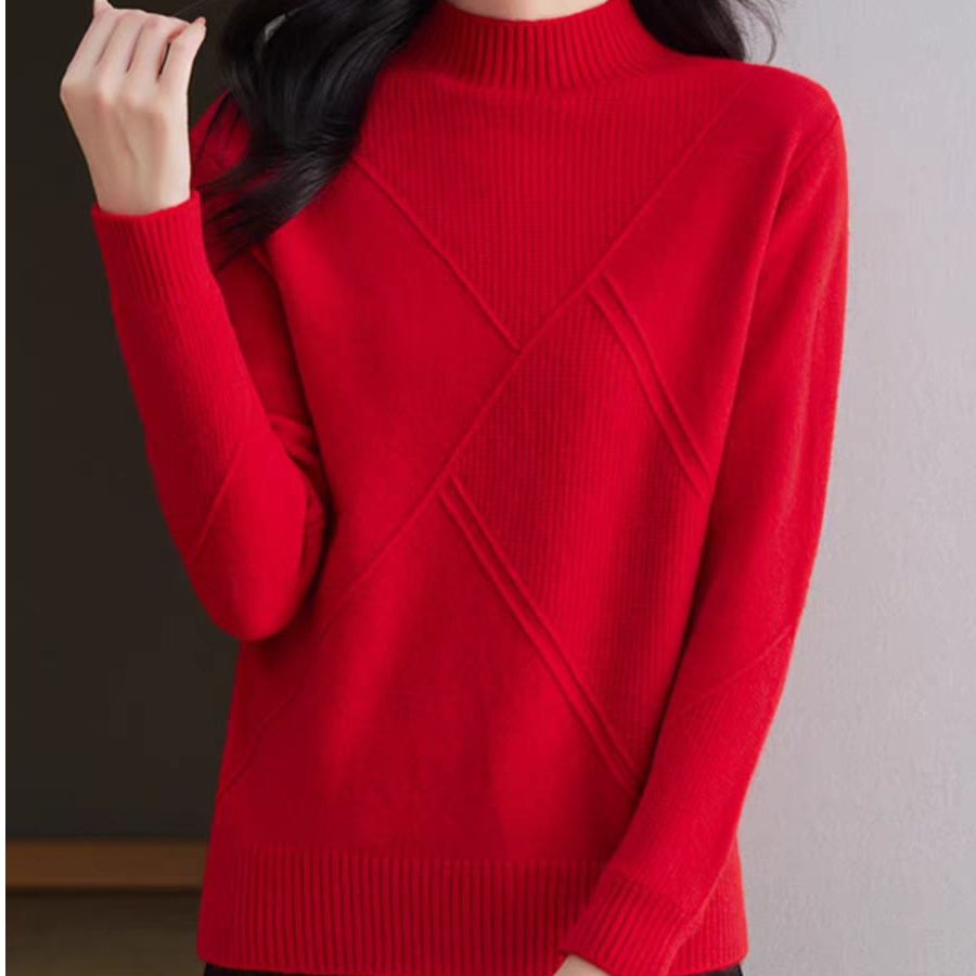 半高领毛衣女秋冬洋气内搭上衣2024新款时尚百搭宽松打底衫