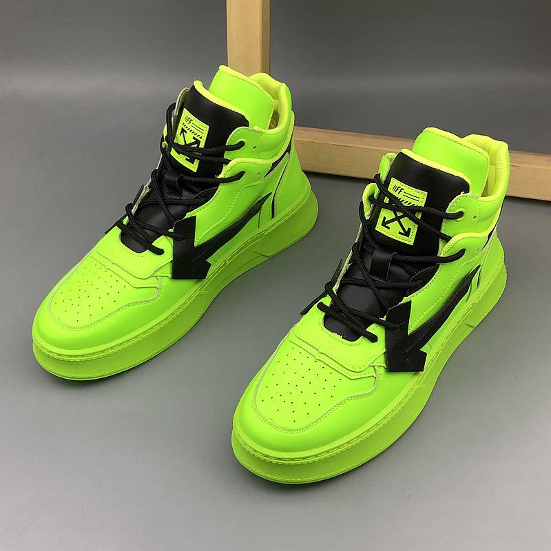 欧洲站男鞋aj高帮运动鞋2024男士软底百搭透气休闲鞋绿色中帮板鞋