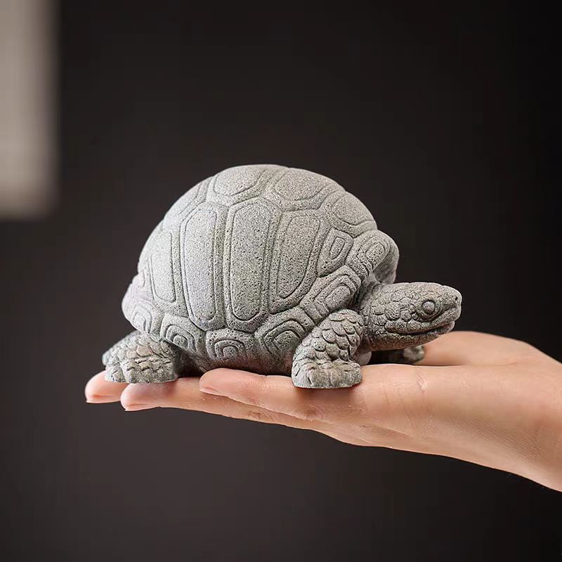 乌龟石龟 鱼缸鱼池景观造景花盆盆栽搭配茶桌茶玩茶宠装饰摆件
