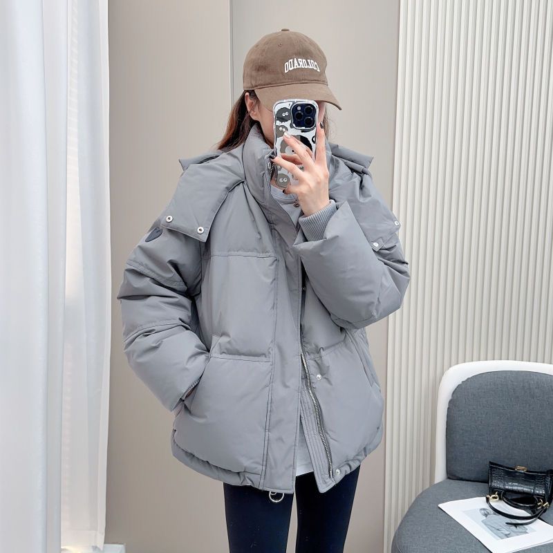 YAYA鸭鸭白鸭绒2024羽绒服新款反季羽绒女短款年韩版连帽加厚收腰
