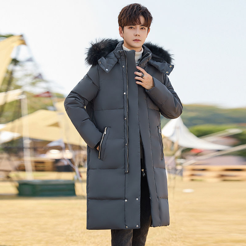 YAYA鸭鸭白鸭绒2024羽绒服新款23年羽绒中青男士加厚长款过膝青年