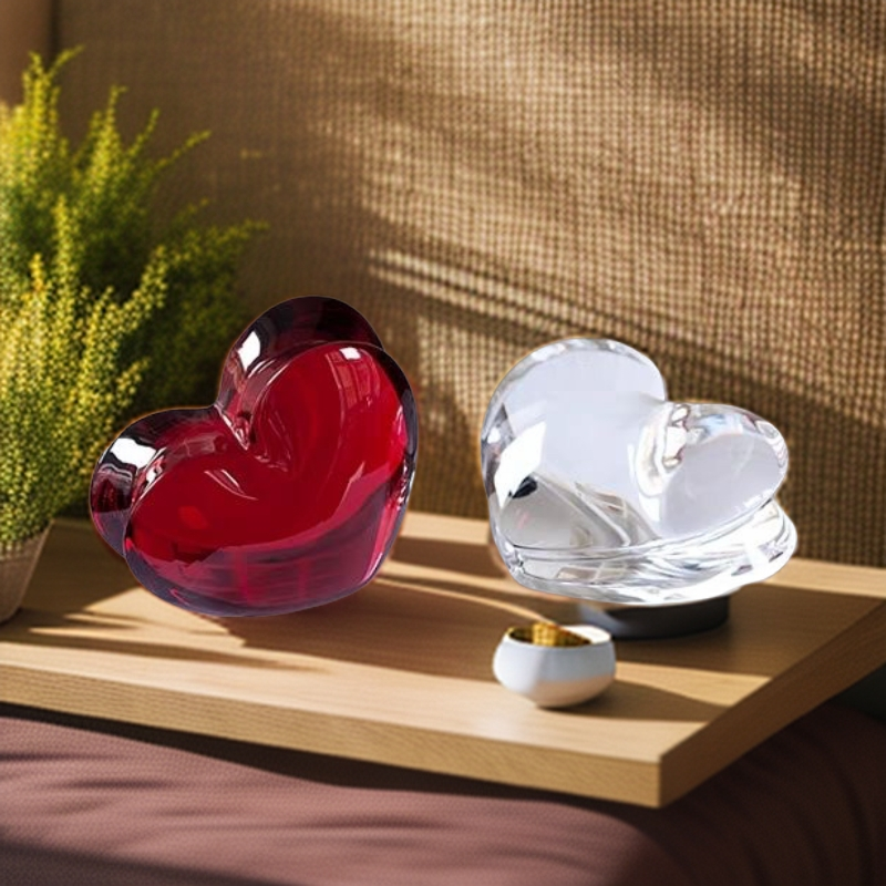 COEUR爱之心爱心摆件透明创意简约水晶情人节礼轻奢家居美物装饰