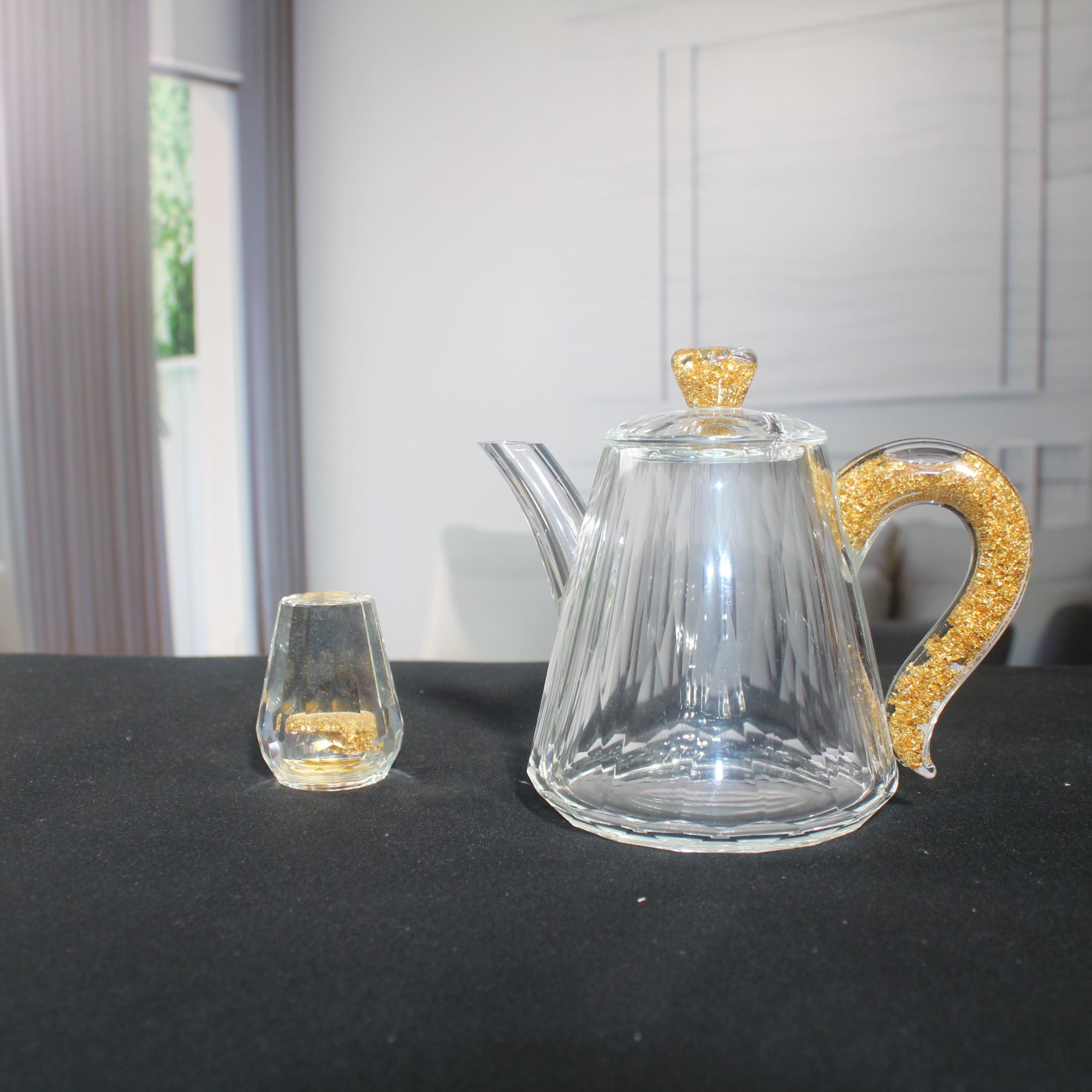 新款轻奢水晶高档玻璃耐高温功夫茶具套装耐热家用泡茶壶茶杯透明