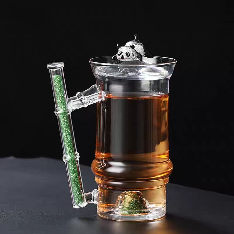 水晶玻璃泡茶杯茶水分离器青溪玉竹绿茶杯办公杯个人专用泡茶具