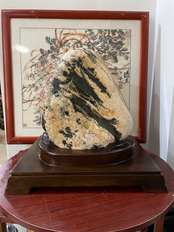 室内平安石摆件【坐拥江山】高40cm～宽44cm～厚33cm～