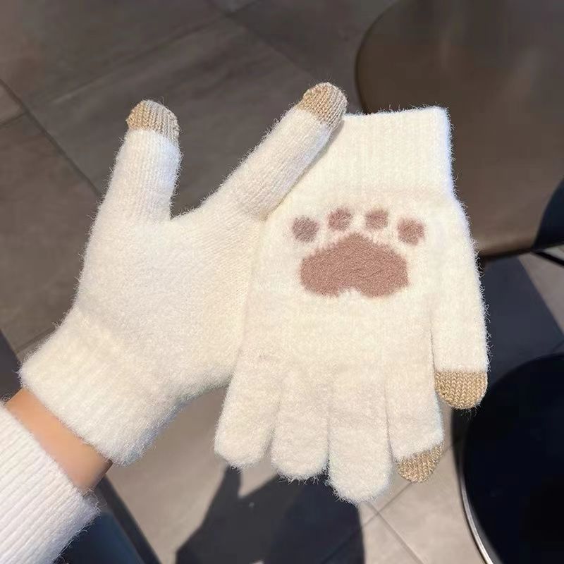 手套女冬天加绒加厚保暖韩版可爱学生触屏骑电动车情侣防寒厚手套