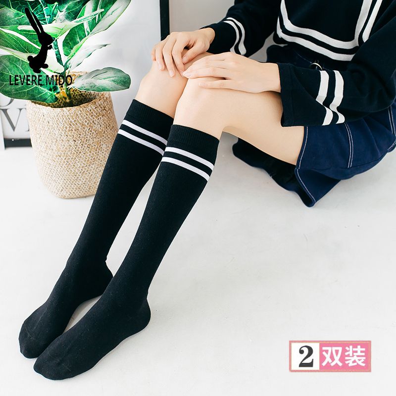 小腿袜子女及膝袜显瘦长筒袜秋冬日系长款中厚女学生中筒ins潮街