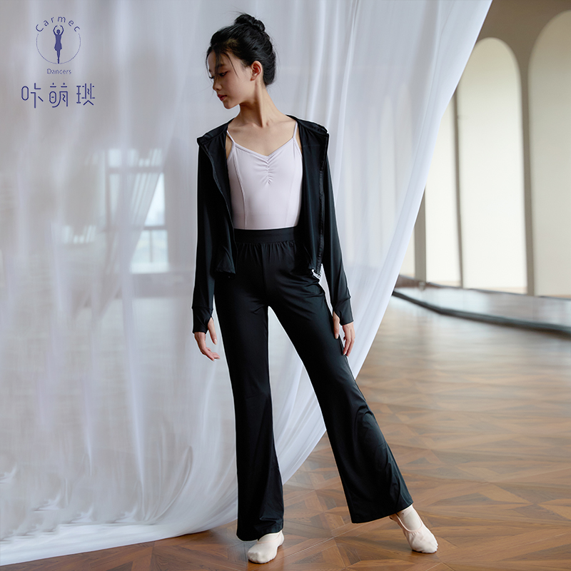 咔萌琪2497夏季运动户外荷叶边防晒服儿童舞蹈服套装女跳舞练功服