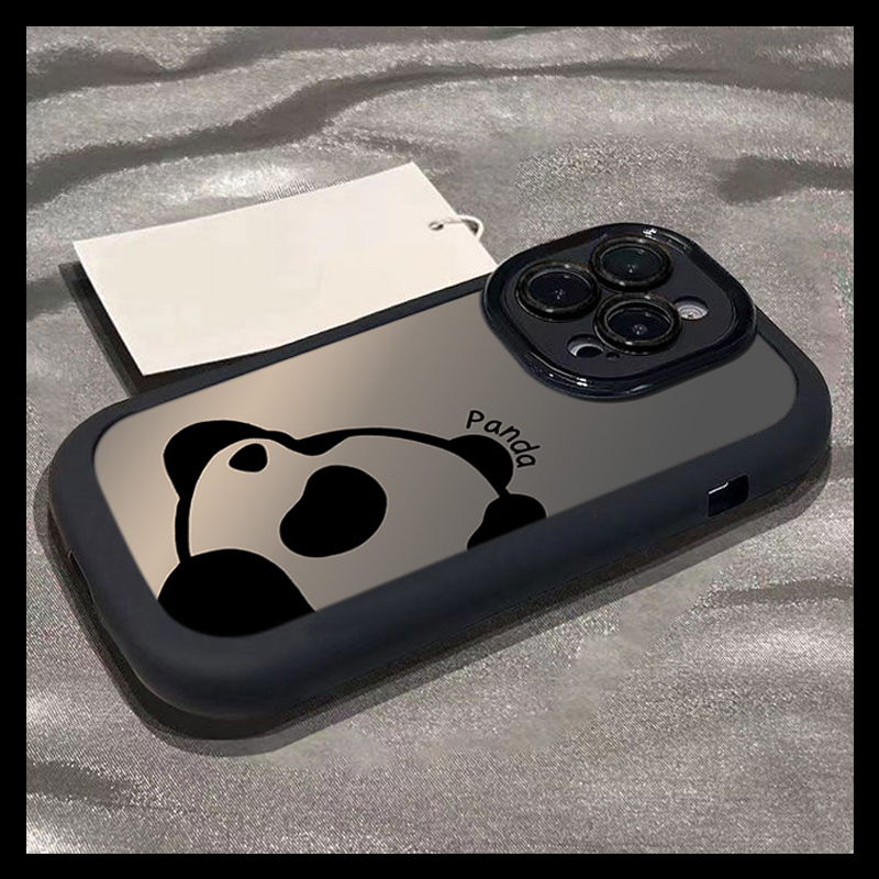 可爱熊猫苹果14promax手机壳iphone15全包13软胶13pro高级12p/11x