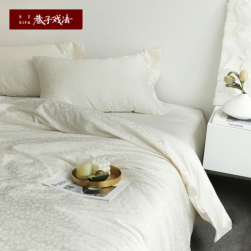 巷子戏法A类纯棉全棉四件套100支床单被罩高档床上用品床笠简约