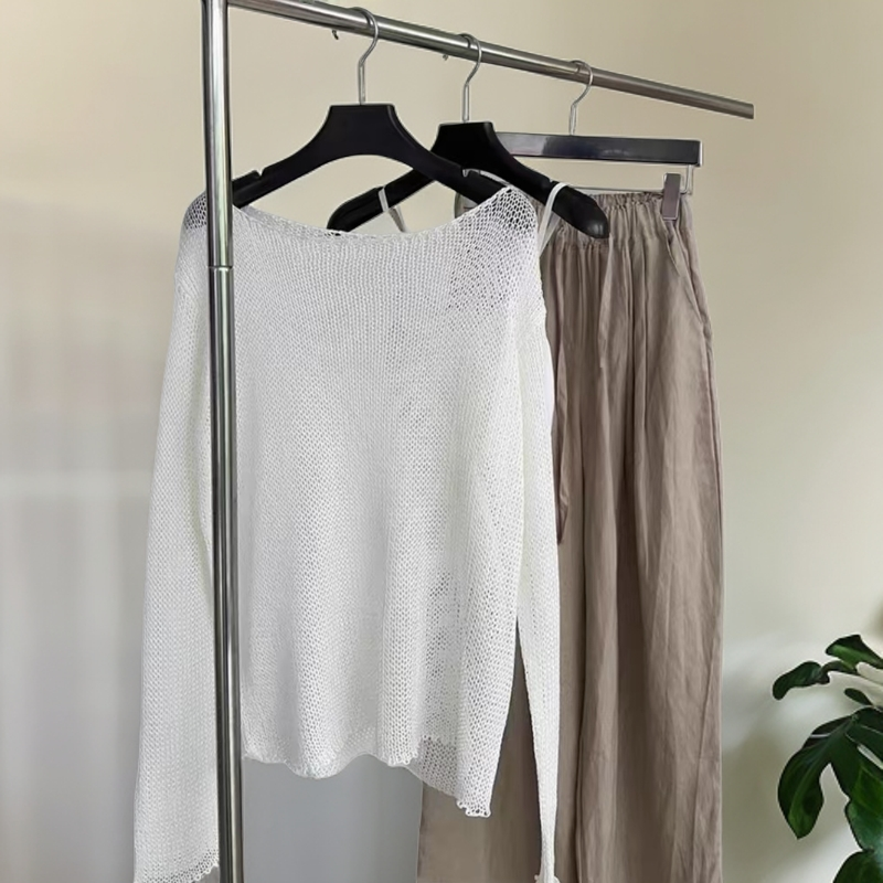 【1-10】苏苏家秋冬款显瘦长袖针织休闲上衣长袖针织衫不规则