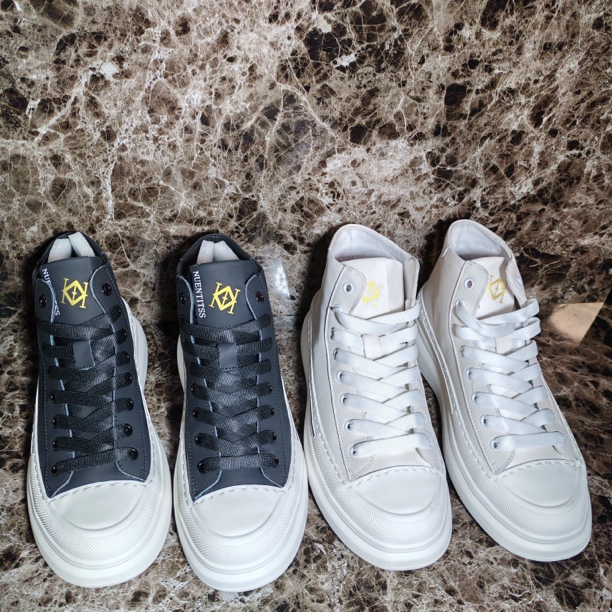 帆布鞋男夏季透气潮流百搭高帮韩版2023新款休闲厚底圆头增高系带