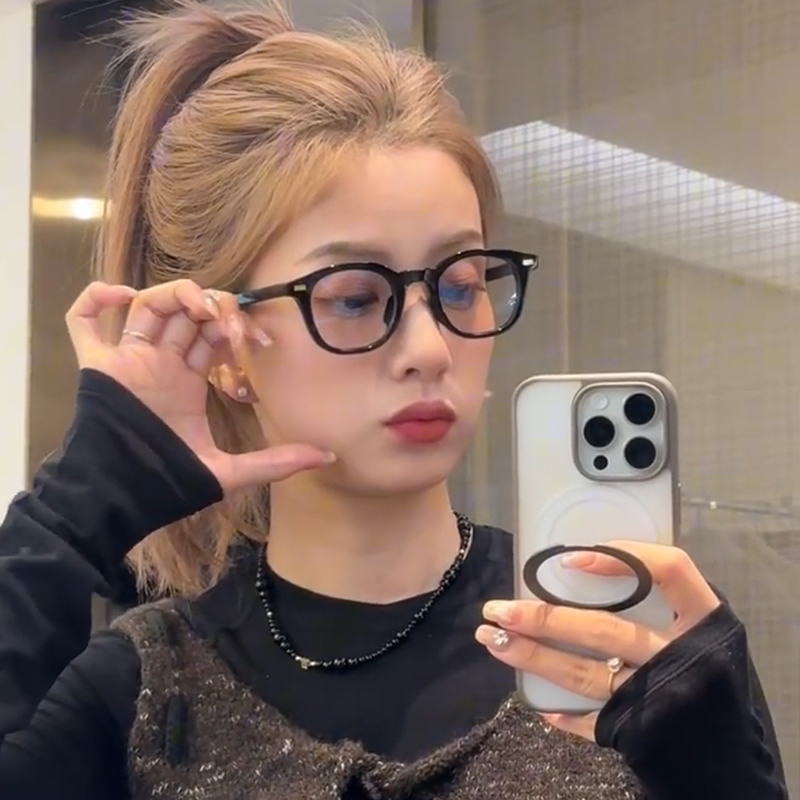 复古黑框眼镜架男潮网红素颜神器平光镜防蓝光辐射ins近视眼镜女