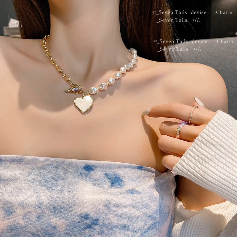 珠珠爱心项链新款潮女夏轻奢小众百搭高级设计