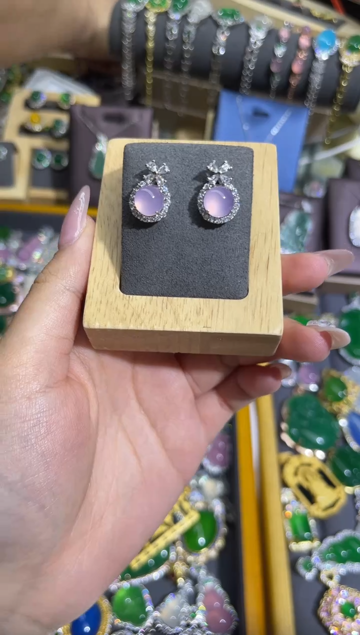 【闪购商品】玛瑙/玉髓耳钉合金1