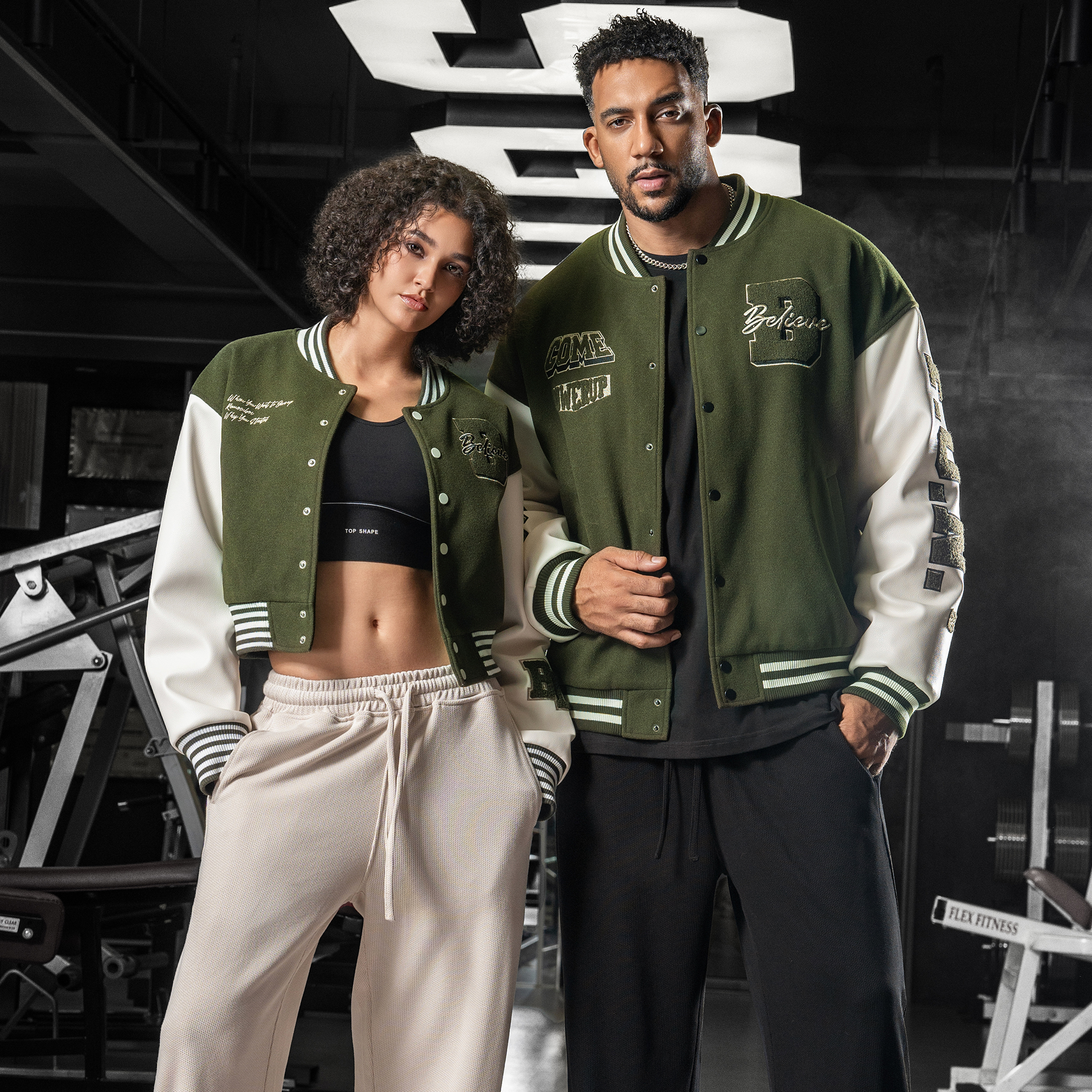 BD新款美式复古棒球服女秋季时尚撞色夹克外套男宽松