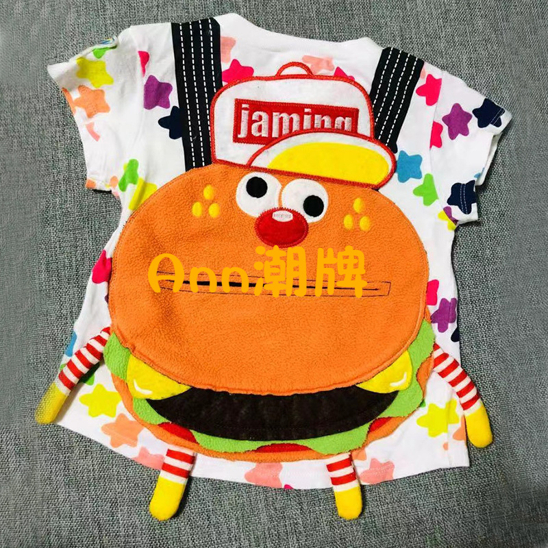 【YB】A190 JAM五角星汉堡图案儿童短袖亲子T恤夏潮牌高定童装