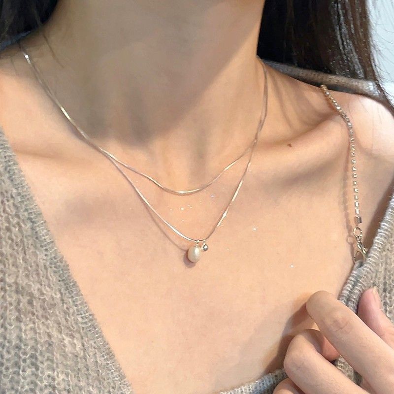 合金项链 叠戴双层项链女轻奢高级感闺蜜锁骨链吊坠送女友礼物