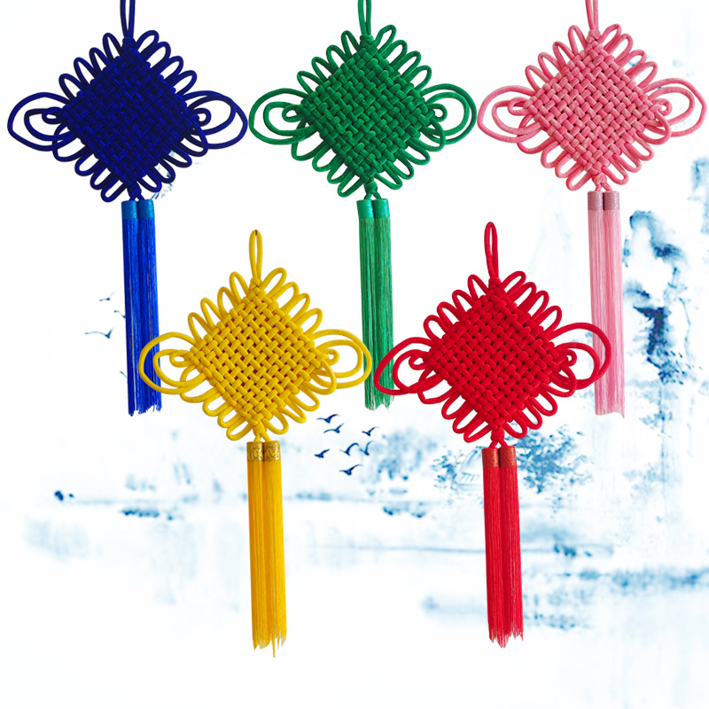 大号中国结挂件纯黄红绿蓝粉乔迁喜庆客厅道具平安玄关装饰中国节