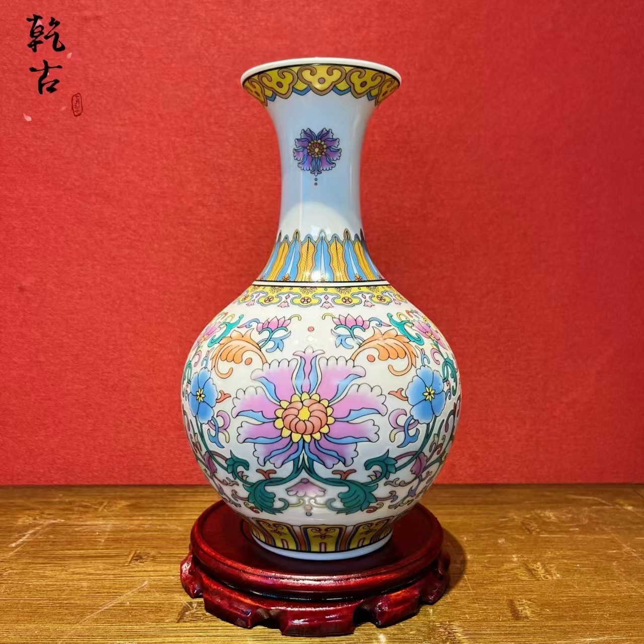 【精选】花开富贵瓶 流水摆件1
