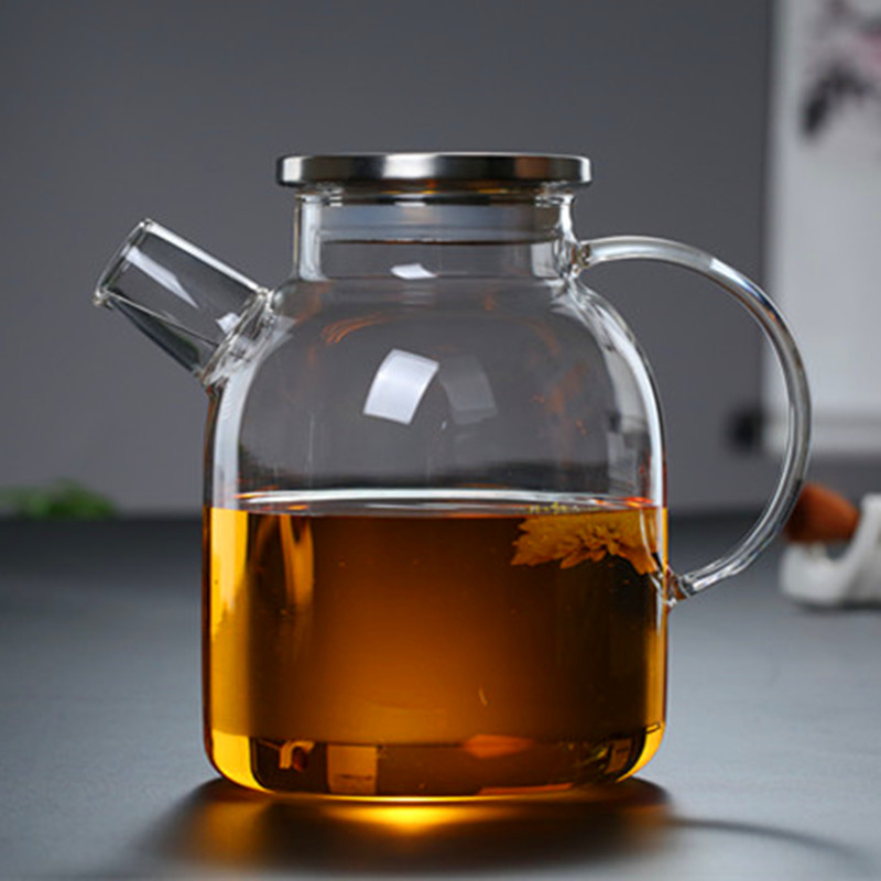 新疆包邮耐热玻璃冷水壶明火加热防爆大口径小清新花茶壶透明过滤