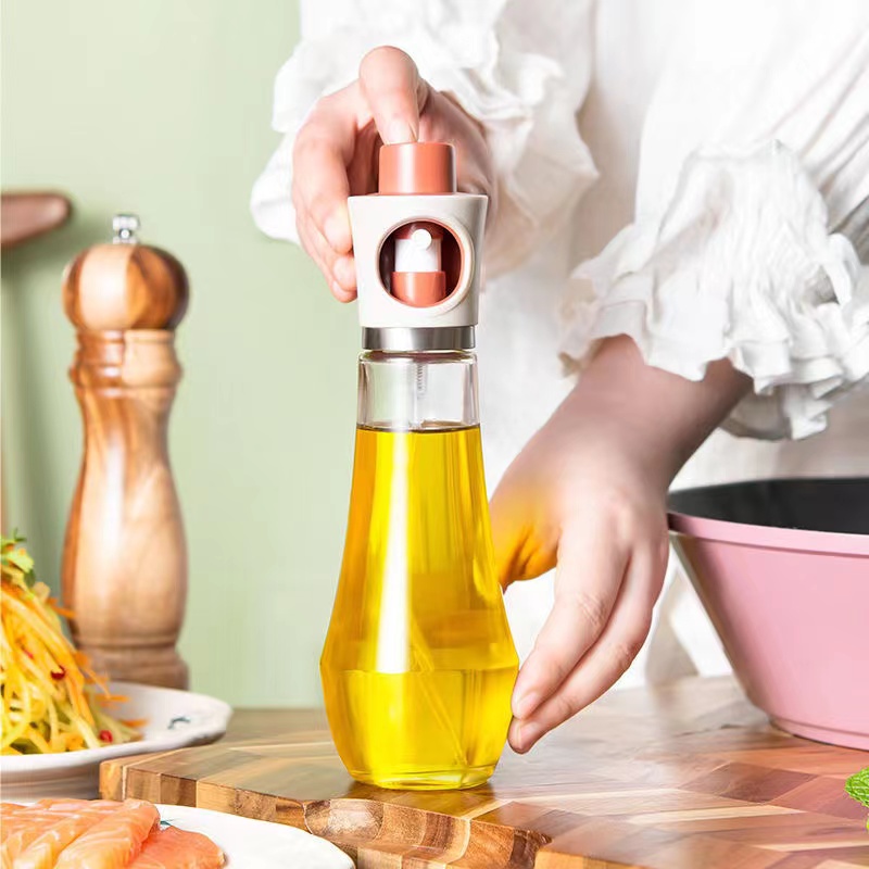 【新疆包邮】厨房家用喷油瓶乐博旋转防尘喷油瓶玻璃按压式控油器