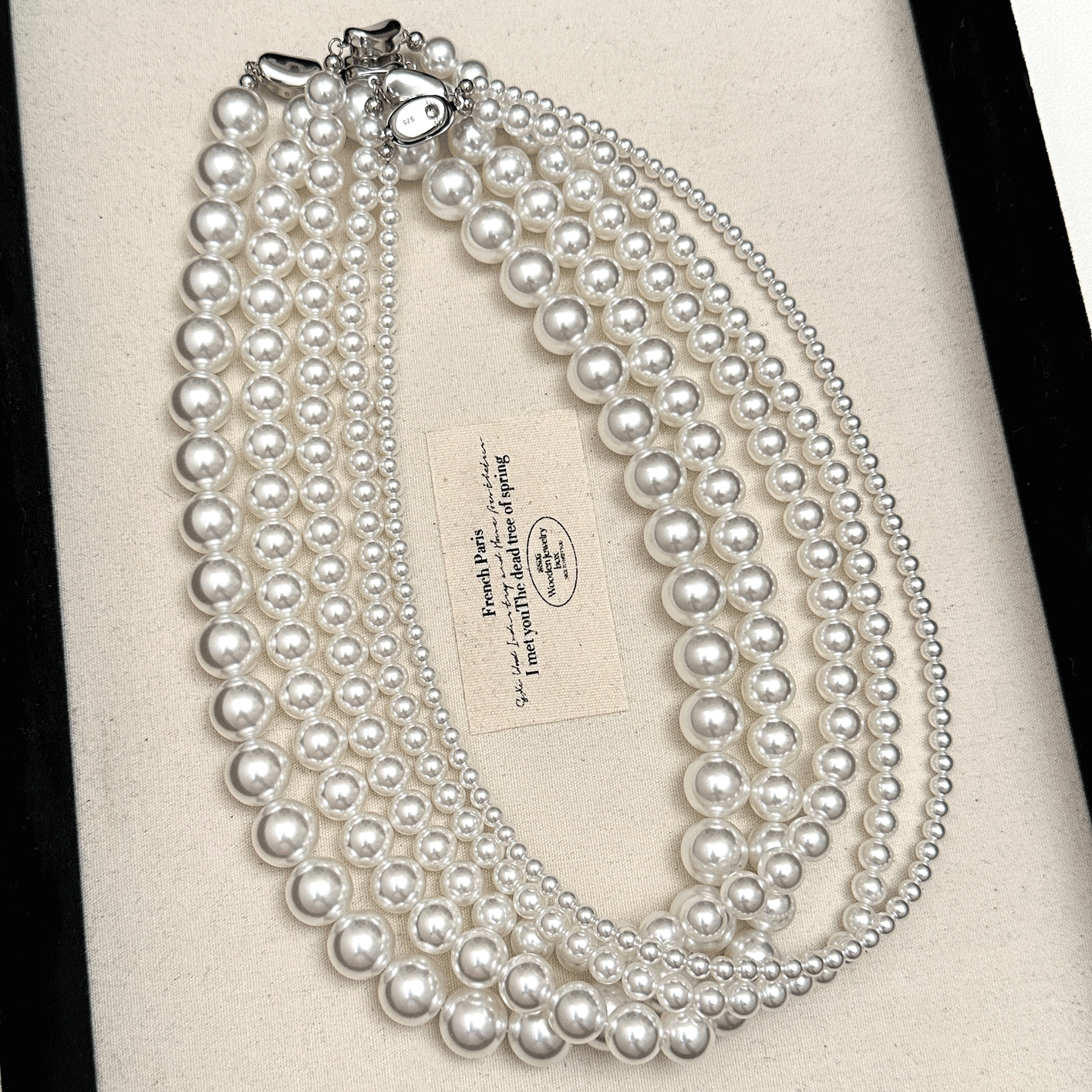 送耳钉+礼盒施家奥白冷白光人造珍珠妈妈元宝扣