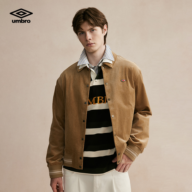 umbro茵宝灯芯绒外套秋冬款男款保暖复古休闲夹克运动U2124440804