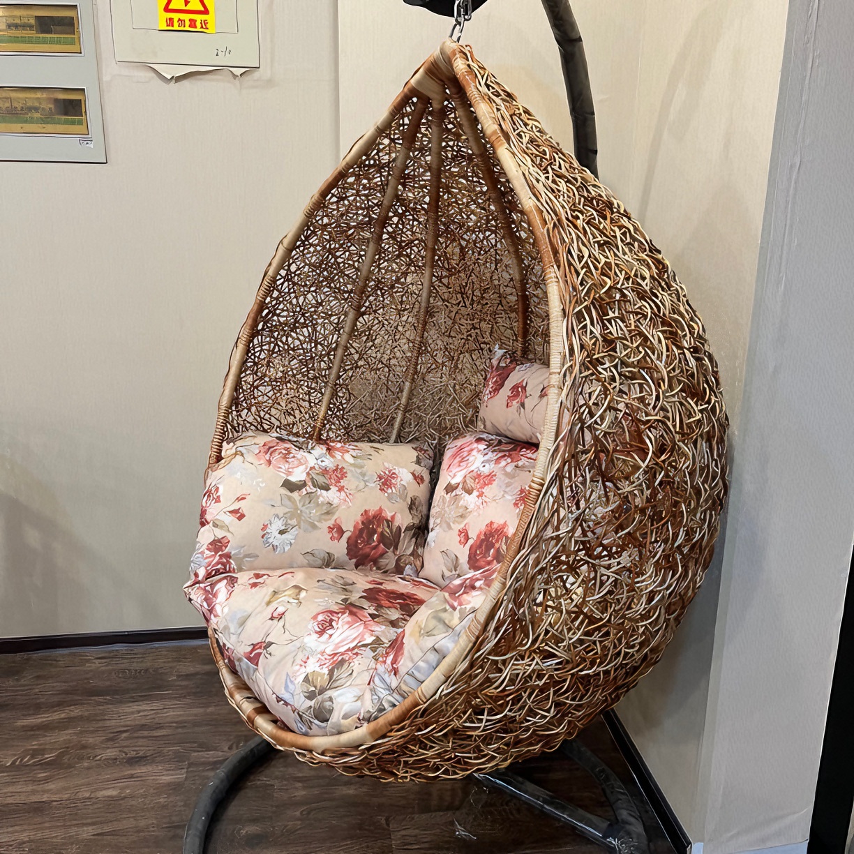 藤爱藤家居-【鸟巢吊篮】天然植物玛瑙藤条，手工编织户外客厅