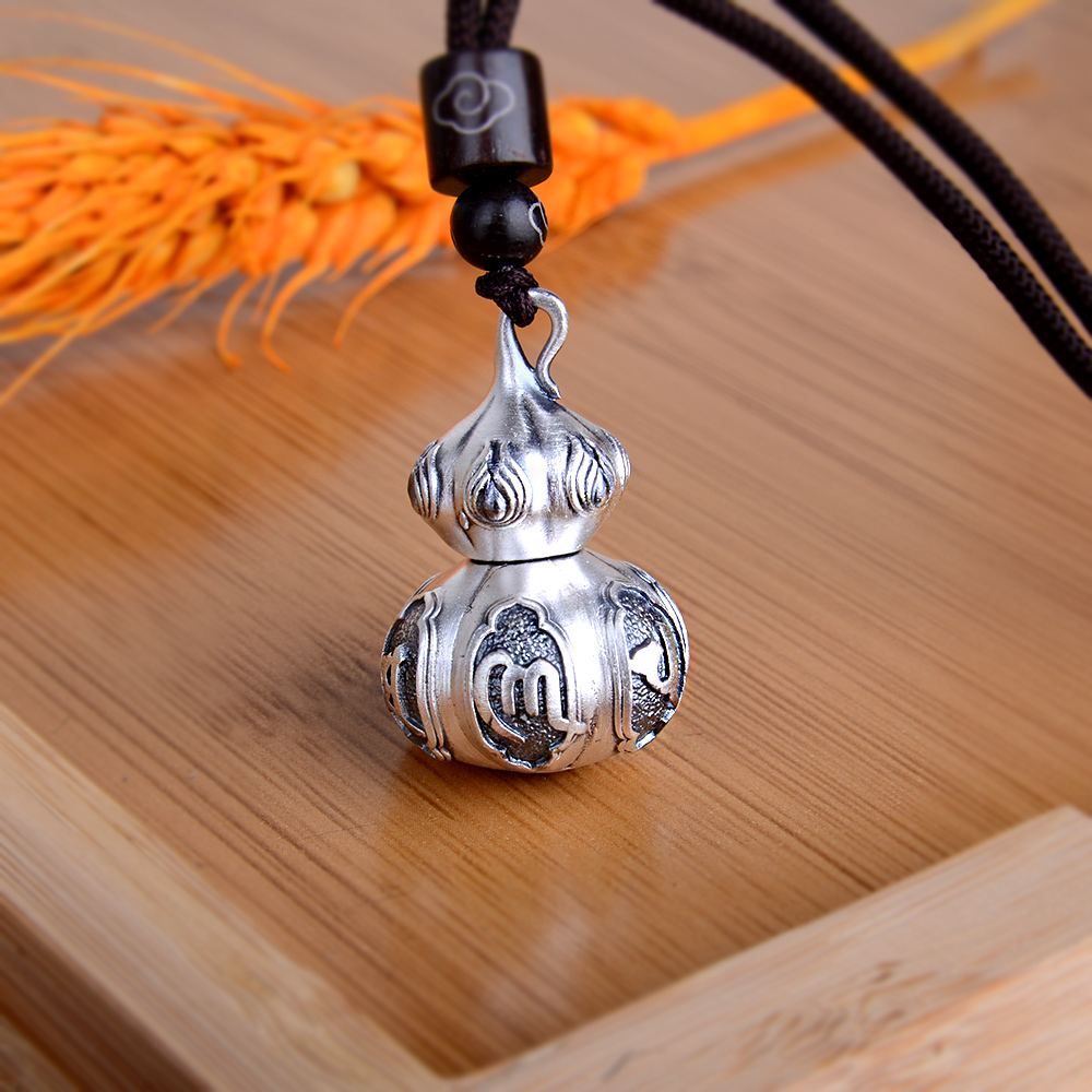 吊坠足银 《六字箴言》葫芦吊坠 足银999葫芦吊坠可打开（约19.5克）