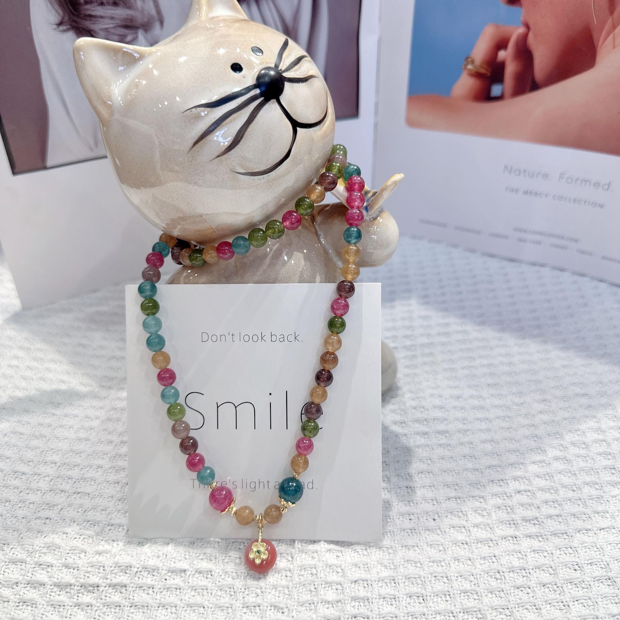 碧玺平安扣3圈手链单圈项链（卡6+