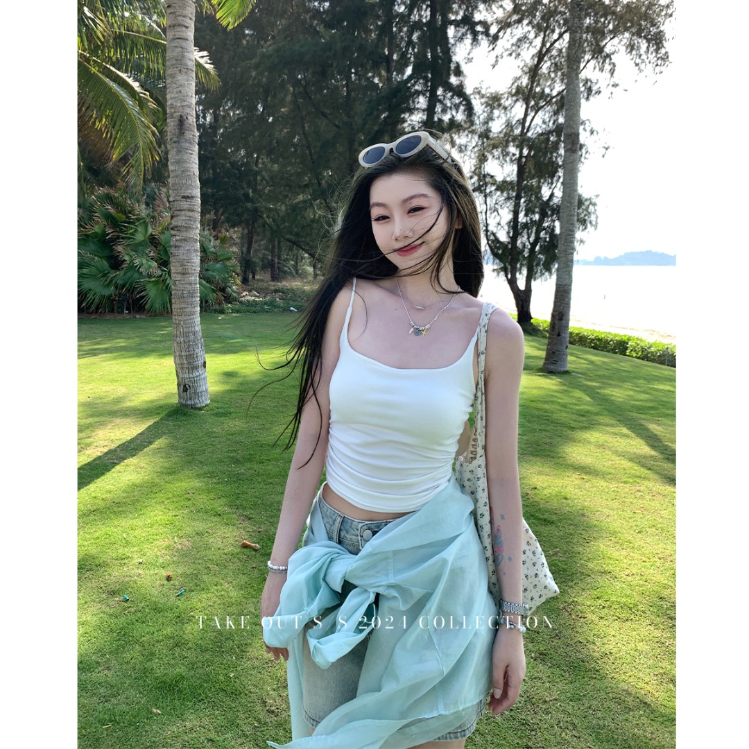 外卖到了【小心思】春夏休闲百搭带胸垫打底美背吊带-WM4DST19