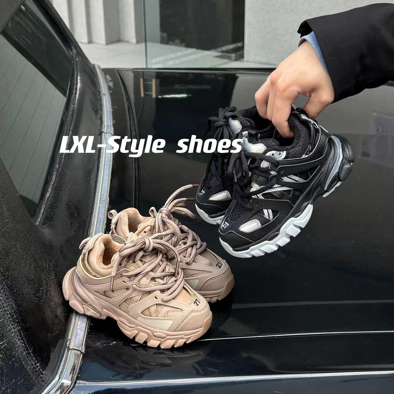 【LXL】儿童运动鞋时尚老爹鞋休闲厚底女童男童加棉保暖鞋65-9301M