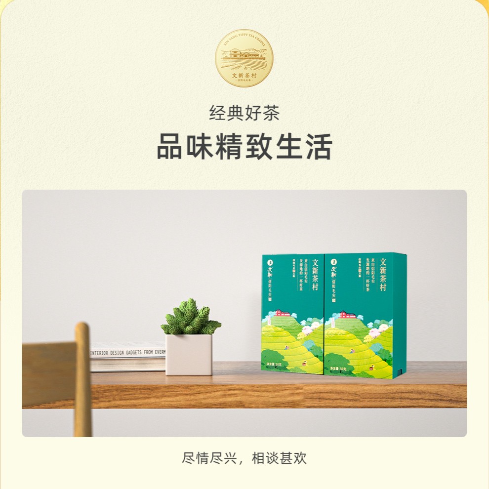 【文新茶村礼盒100g】2023年信阳毛尖特级明前茶礼盒