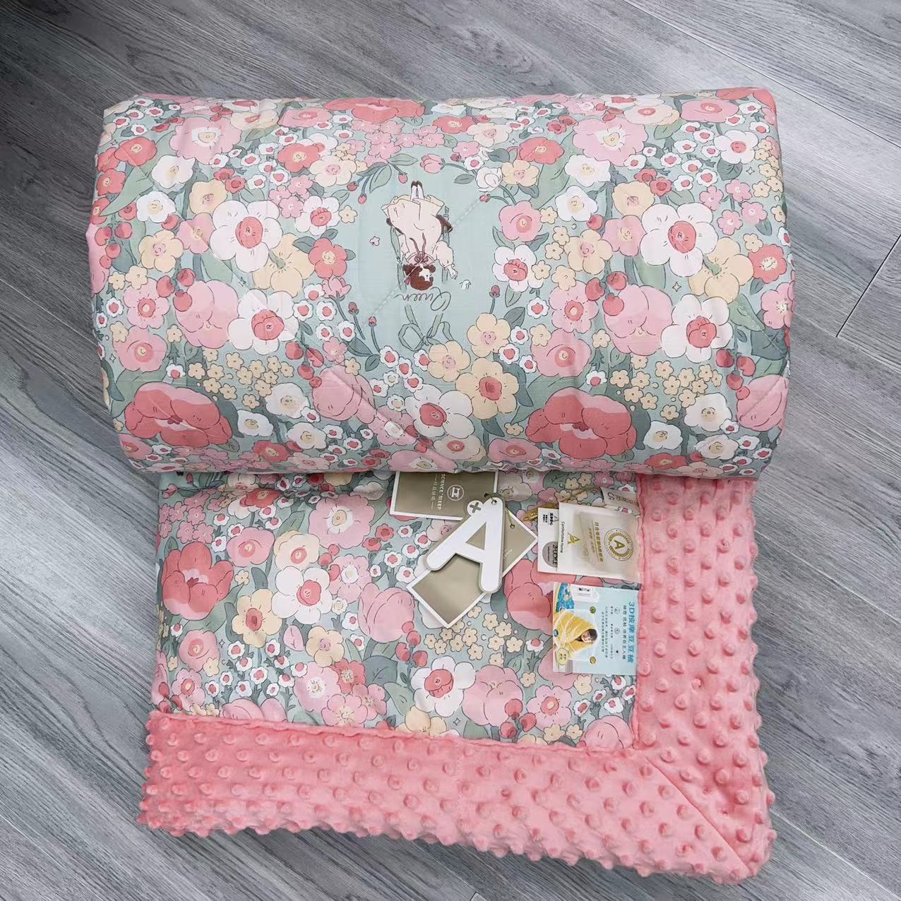 直播专属 纯棉豆豆被母婴级全棉加厚春秋冬被安抚豆豆绒被可机洗