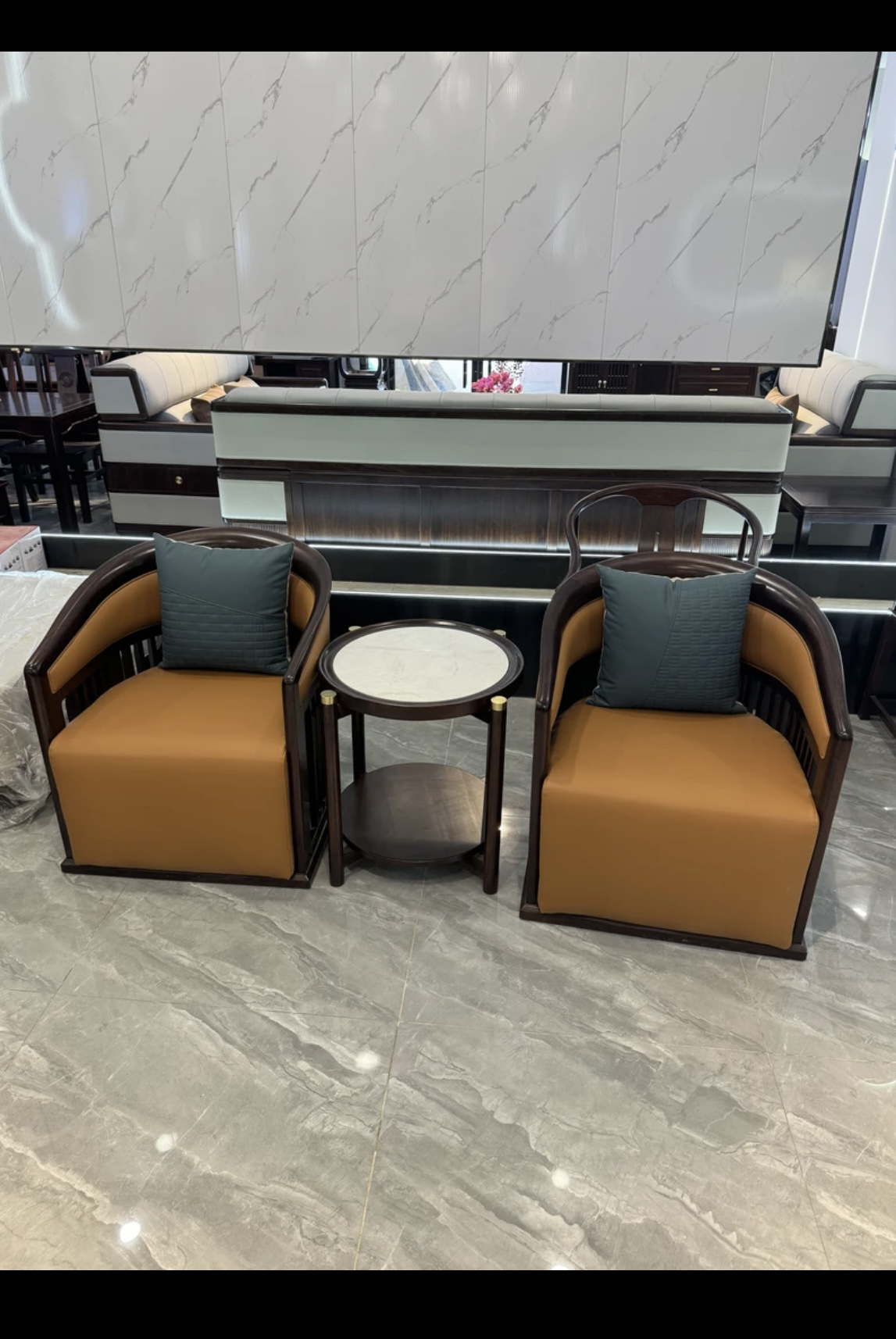 实木家具 新中式圈倚三件套