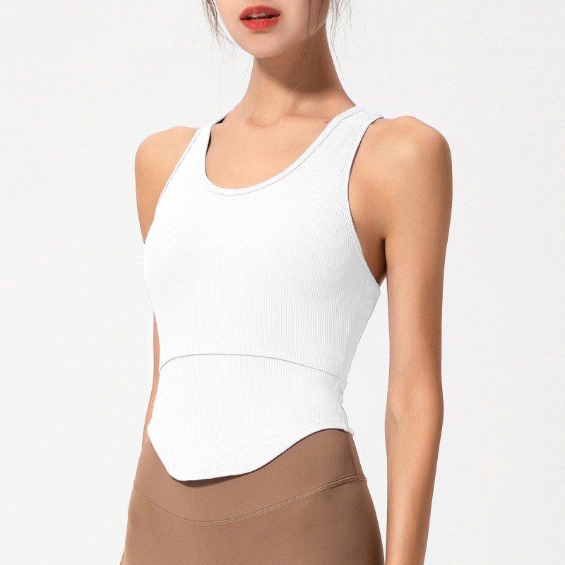 瑜伽运动一体式背心女跑步训练交叉美背透气健身瑜伽背心裸感修身