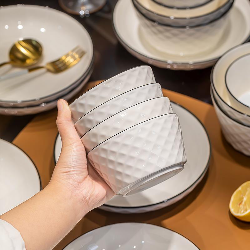 碗碟套装家用2023新款碗具米饭碗陶瓷碗筷盘子碗网红爆款碗盘餐具