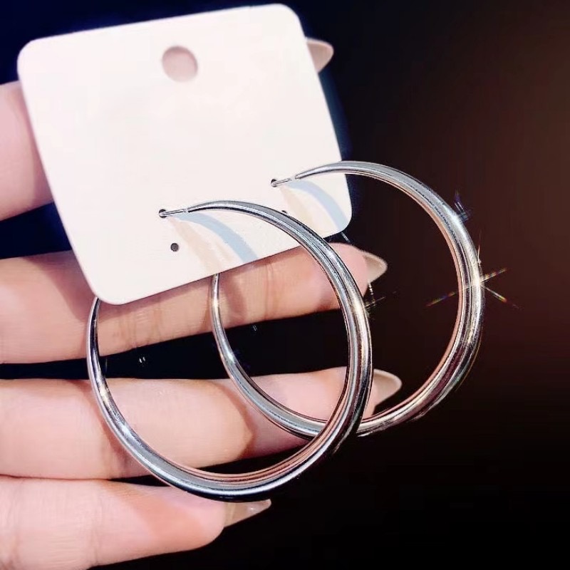铜合金耳饰 97号轻奢简约素圈气质时尚百搭欧美个性大耳圈素款
