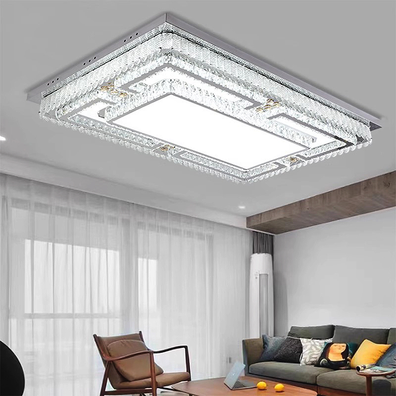2023客厅水晶豪华大灯轻奢现代简约新款吸顶大气超亮卧室中山灯具