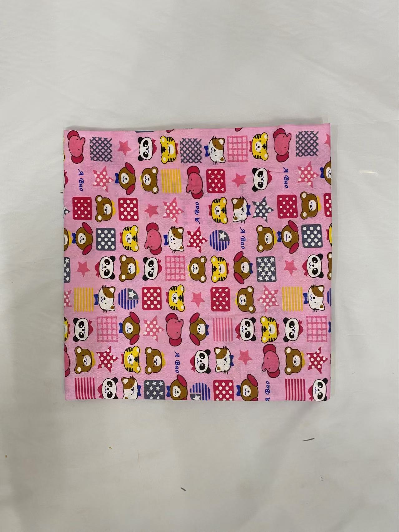 2025冬季面料纯棉细纱超柔宝宝棉衣面料粉底卡通图案时尚潮流