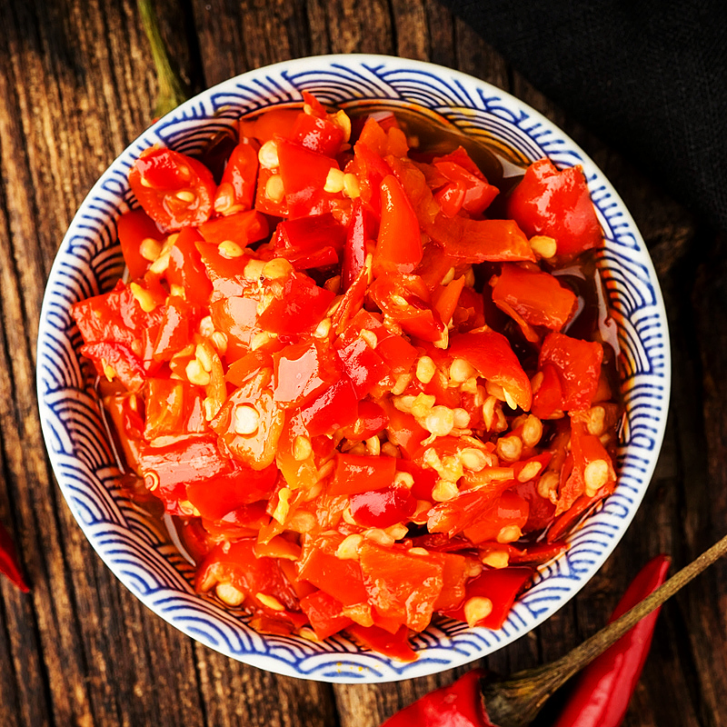 剁辣椒手工辣椒酱老坛香辣剁辣椒500克瓶装