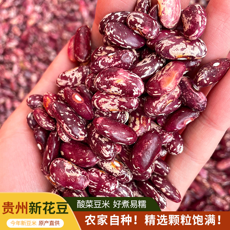 贵州新花豆特产花芸豆精选干豆米特产酸菜豆米农家种花腰豆